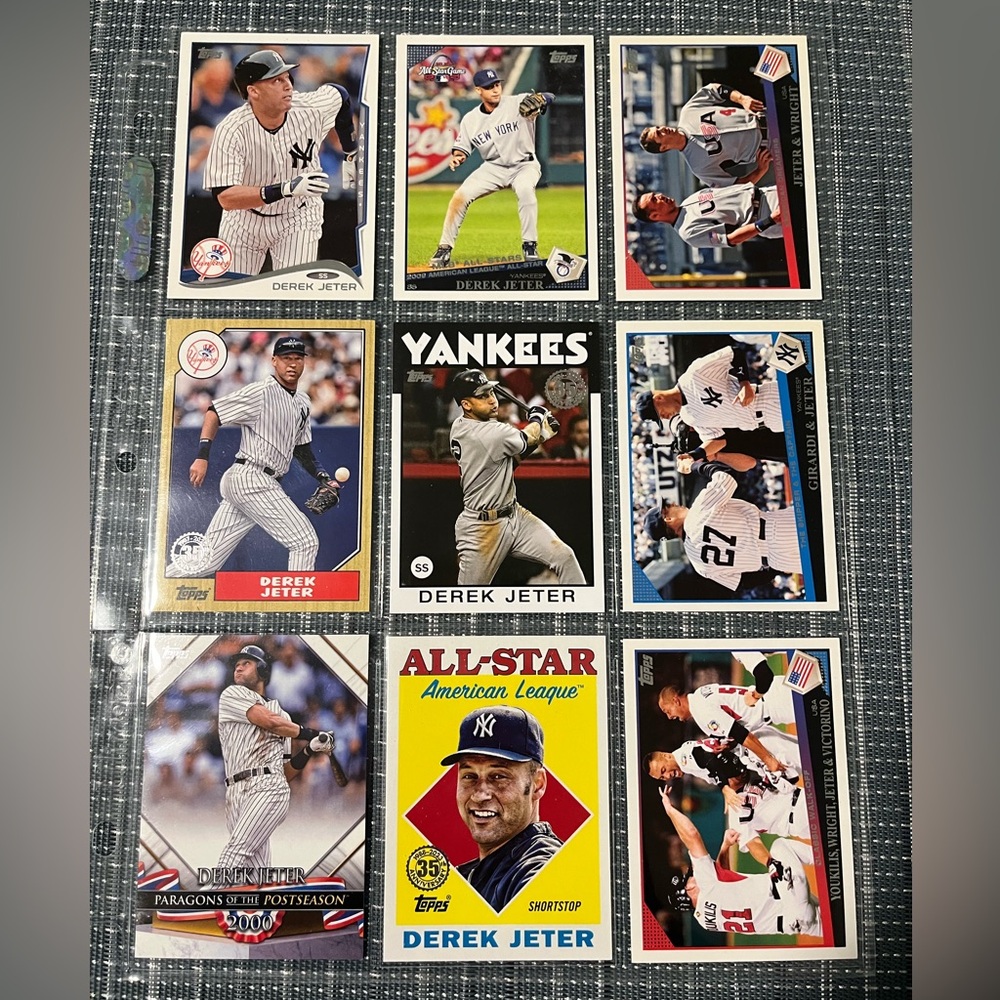 💫 Derek Jeter ⚾️ New York Yankees MLB Baseball Sports Trading Card, Lot of 9